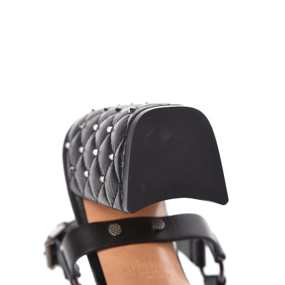 Valentino Garavani Calfskin Craquele Nappa Rockstud Spike 90mm Ankle Strap Sandals 37 Black 8 of 8