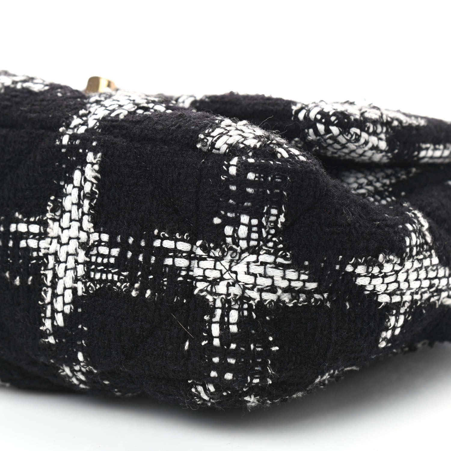 Chanel Tweed Quilted Medium Chanel 19 Flap Black White 8 of 8