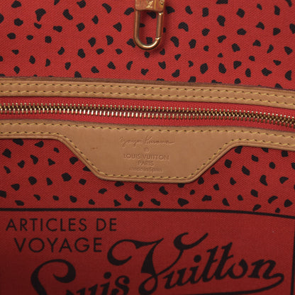 Louis Vuitton Monogram Kusama Waves Neverfull MM Red 6 of 14