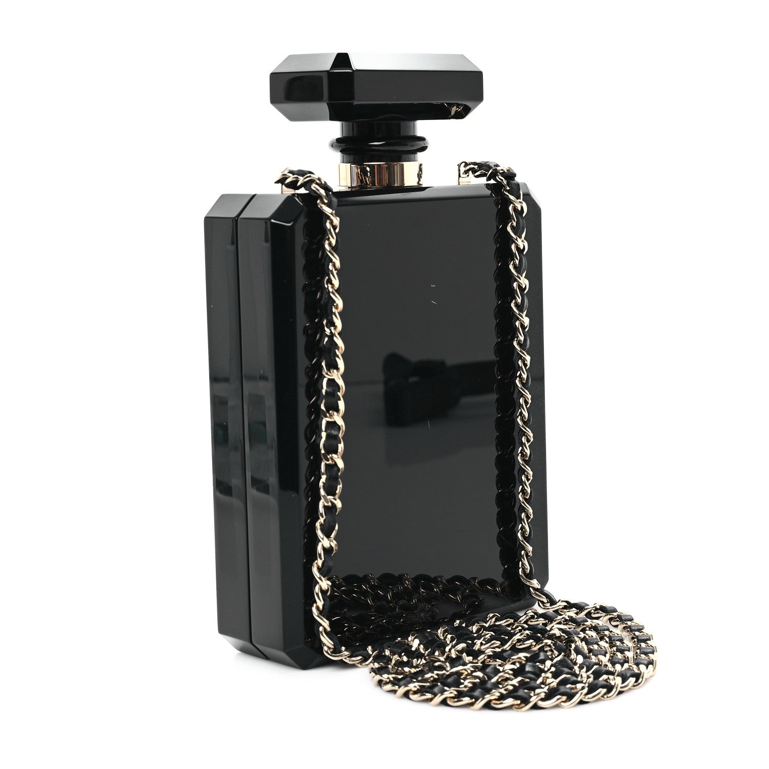 Chanel Plexiglass Perfume Bottle Clutch Black 3 of 11