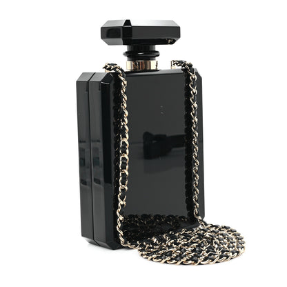 Chanel Plexiglass Perfume Bottle Clutch Black 3 of 11