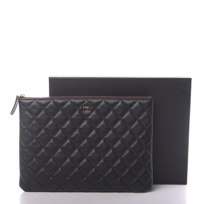 Chanel Lambskin Quilted Medium Cosmetic Case Black 13 of 13
