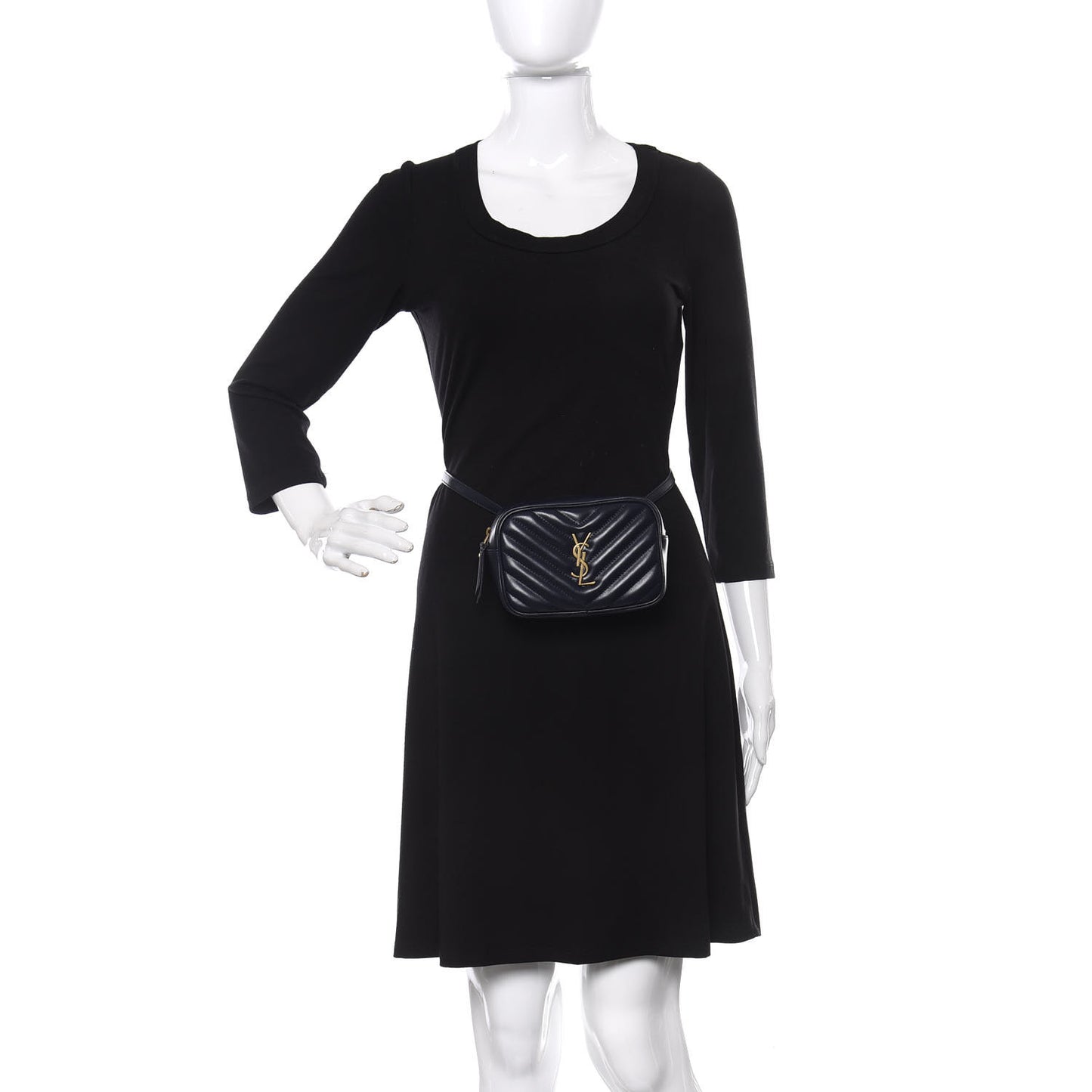 Calfskin Matelasse Monogram Lou Belt Bag Blue