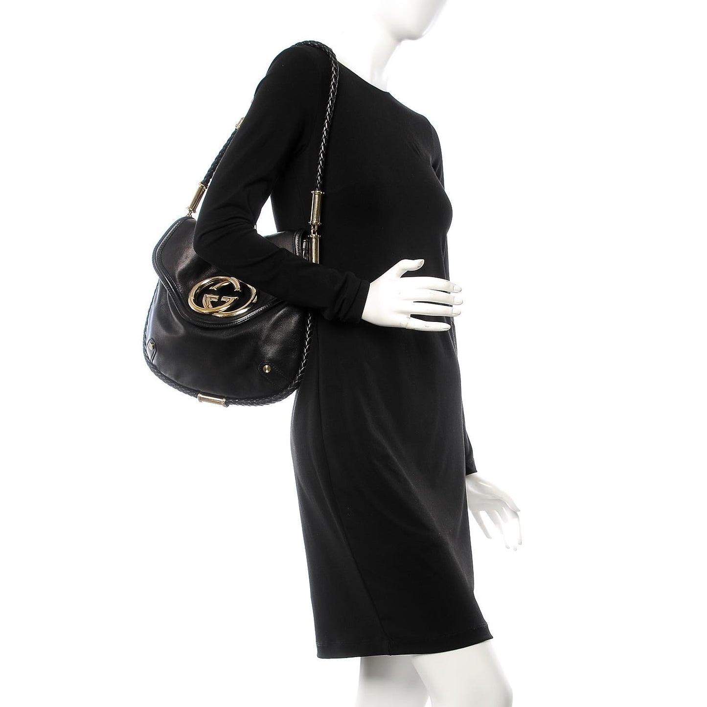 Calfskin Britt Tassel Shoulder Bag Black