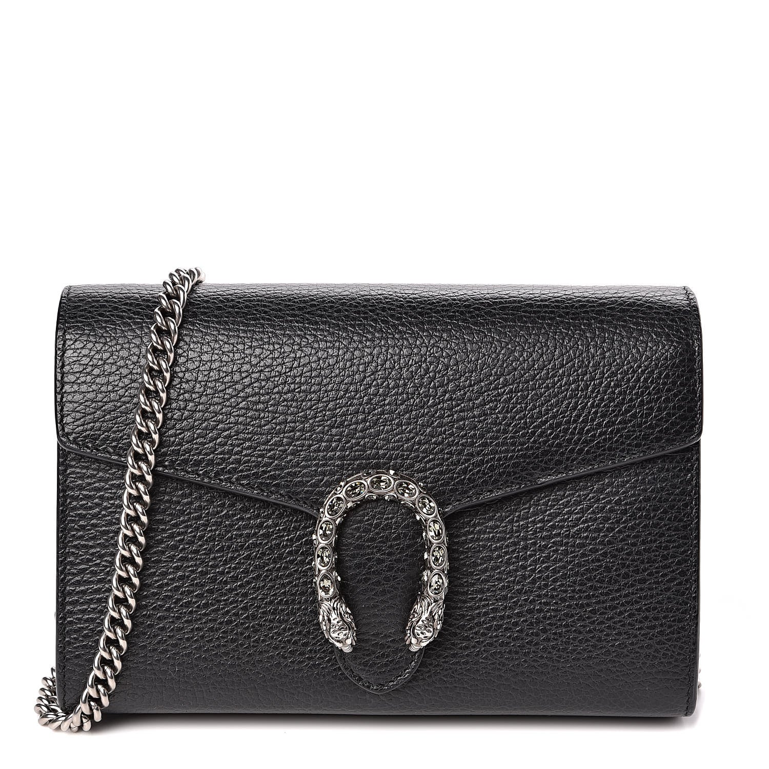 Gucci Calfskin Mini Dionysus Chain Wallet Black 1 of 11