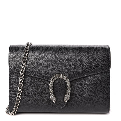 Gucci Calfskin Mini Dionysus Chain Wallet Black 1 of 11