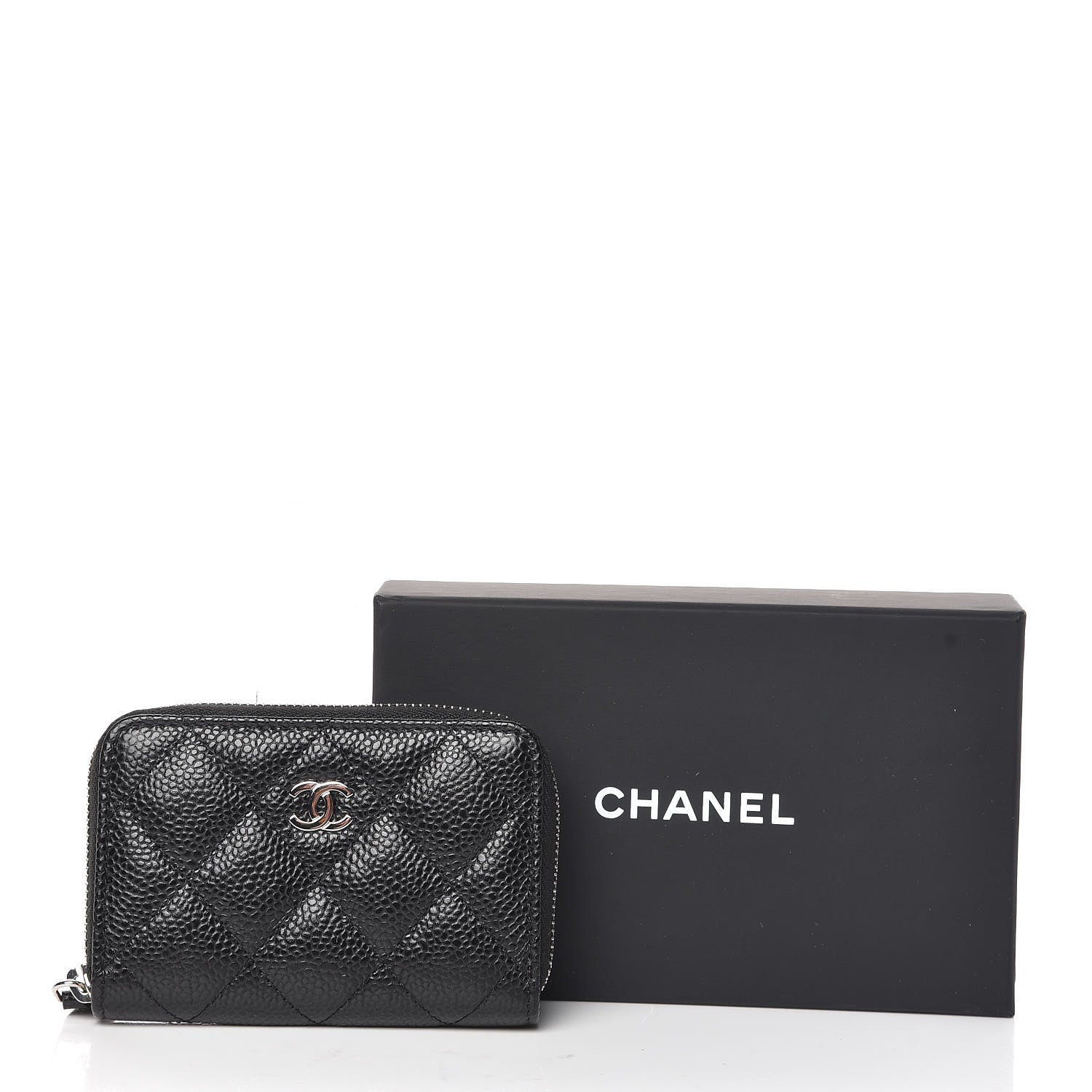 Chanel Caviar Quilted Zip Coin Purse Black 8 of 8