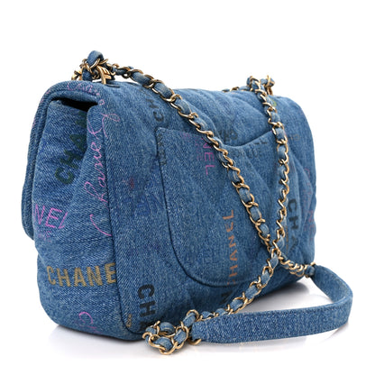 Chanel Denim Quilted Denim Large Mood Flap Blue Multicolor 3 of 11