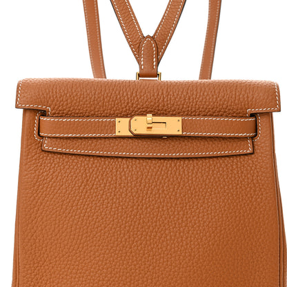 Hermes Taurillon Clemence Kelly Ado Backpack Toffee 8 of 11