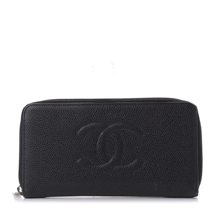 Chanel Caviar Timeless CC Large Gusset Zip Around Wallet Black 1 of 8
