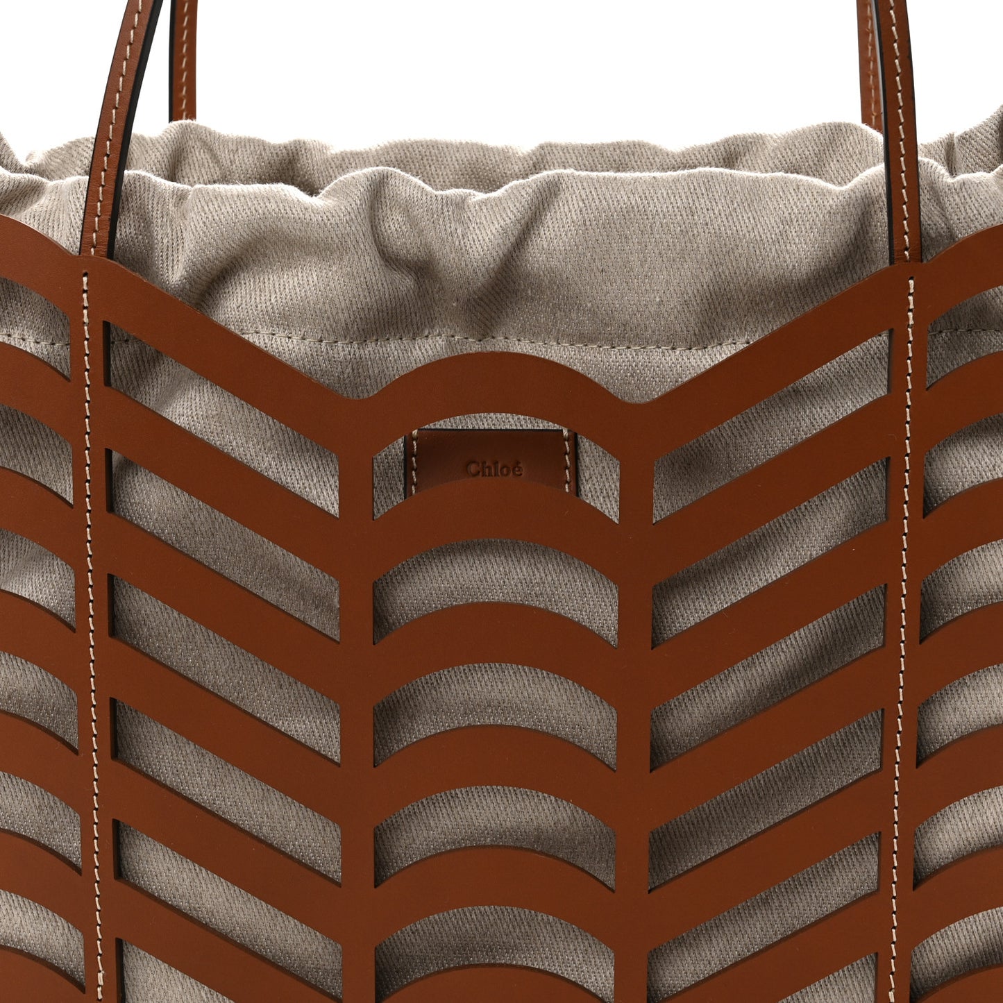 Calfskin Small Kayan Basket Tote Bag Caramel
