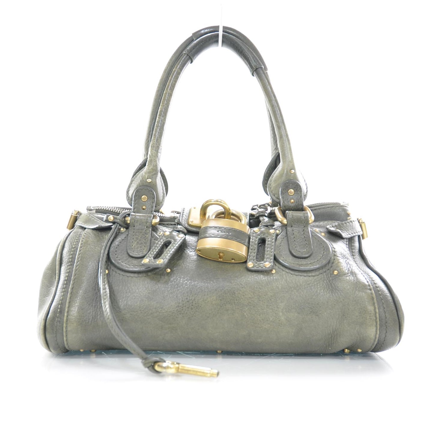 Leather Medium Paddington Satchel Kaki Green