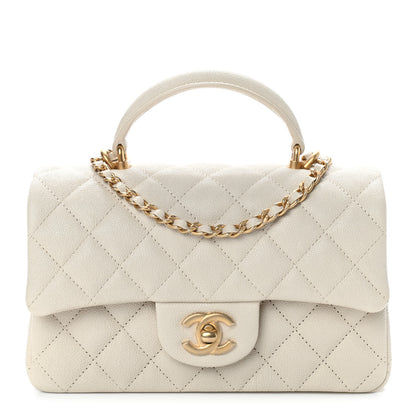 Chanel Caviar Quilted Mini Top Handle Rectangular Flap Beige 1 of 8