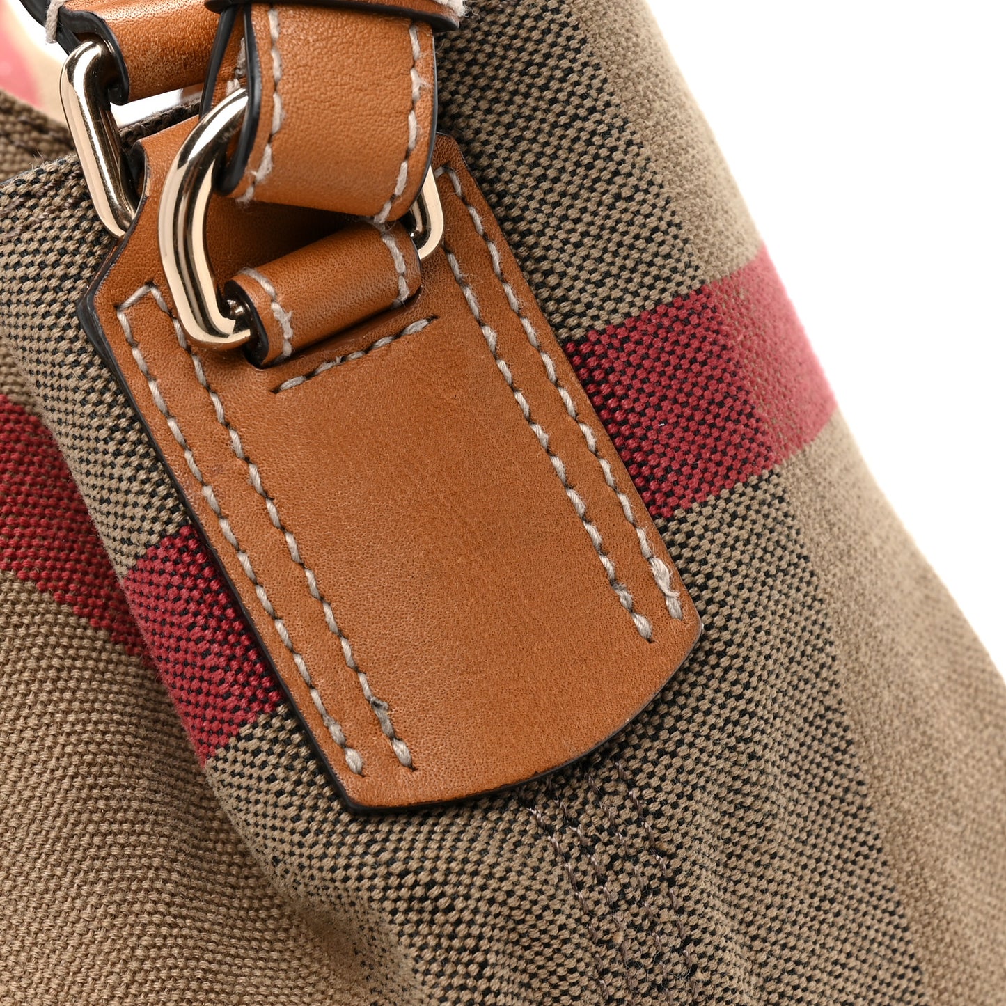 Canvas Mega Check Medium Ashby Hobo Saddle Brown