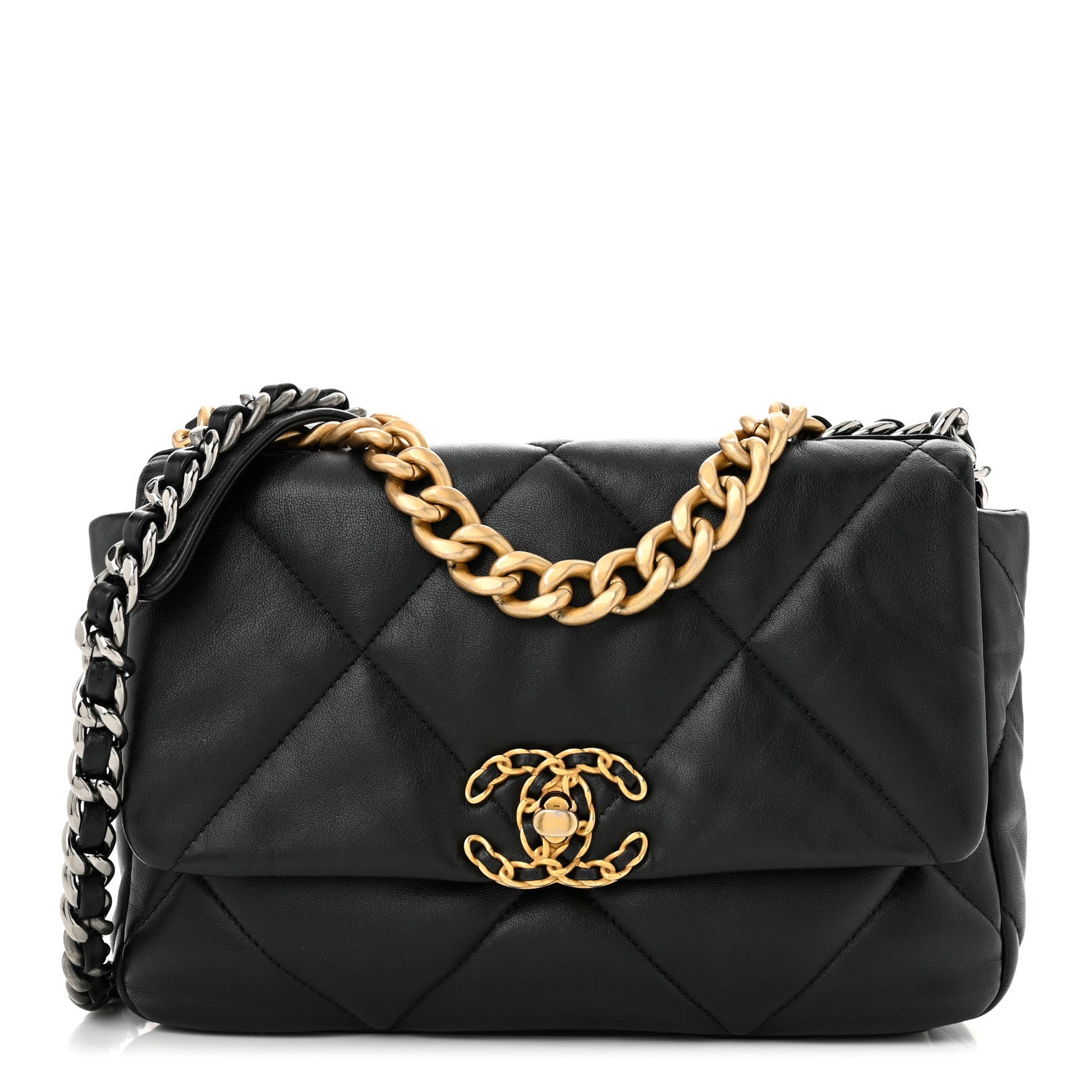 Chanel Lambskin Quilted Medium Chanel 19 Flap Black 1 of 11