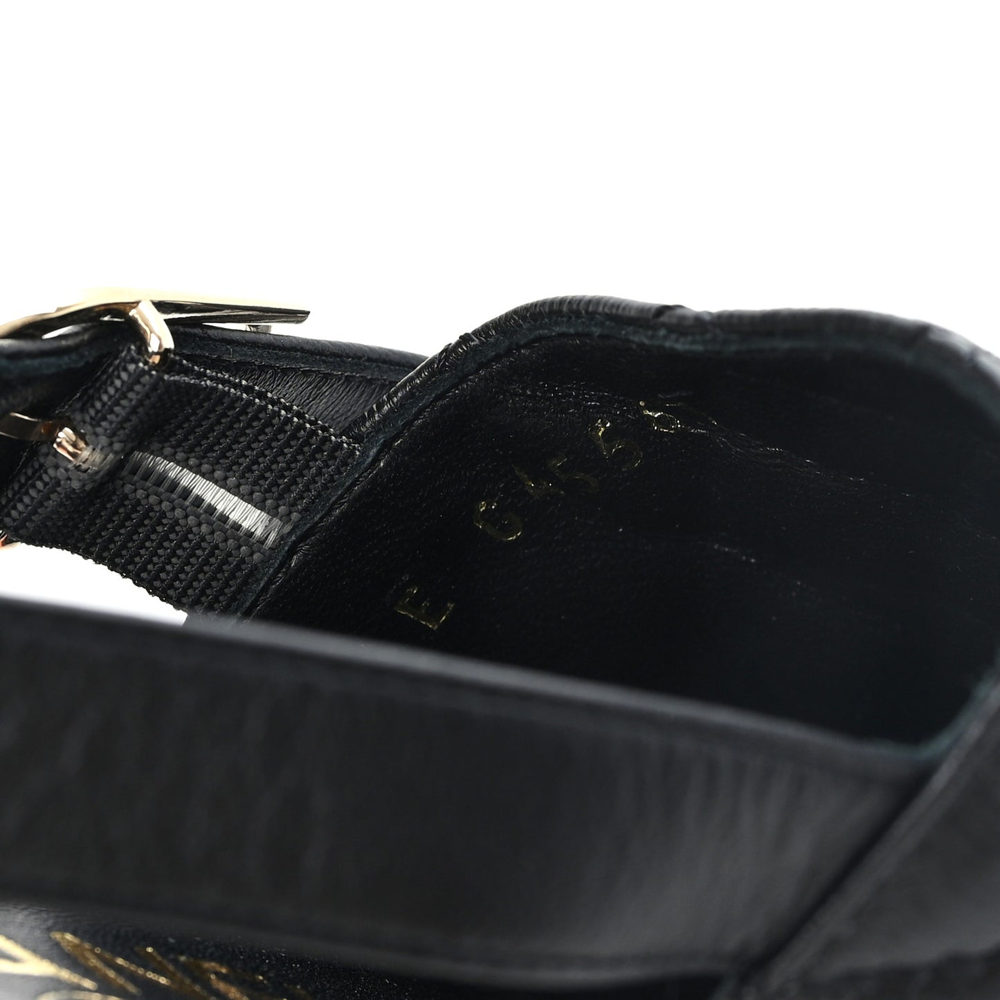 Lambskin Quilted Peep Toe Wedge Sandals 38 Black