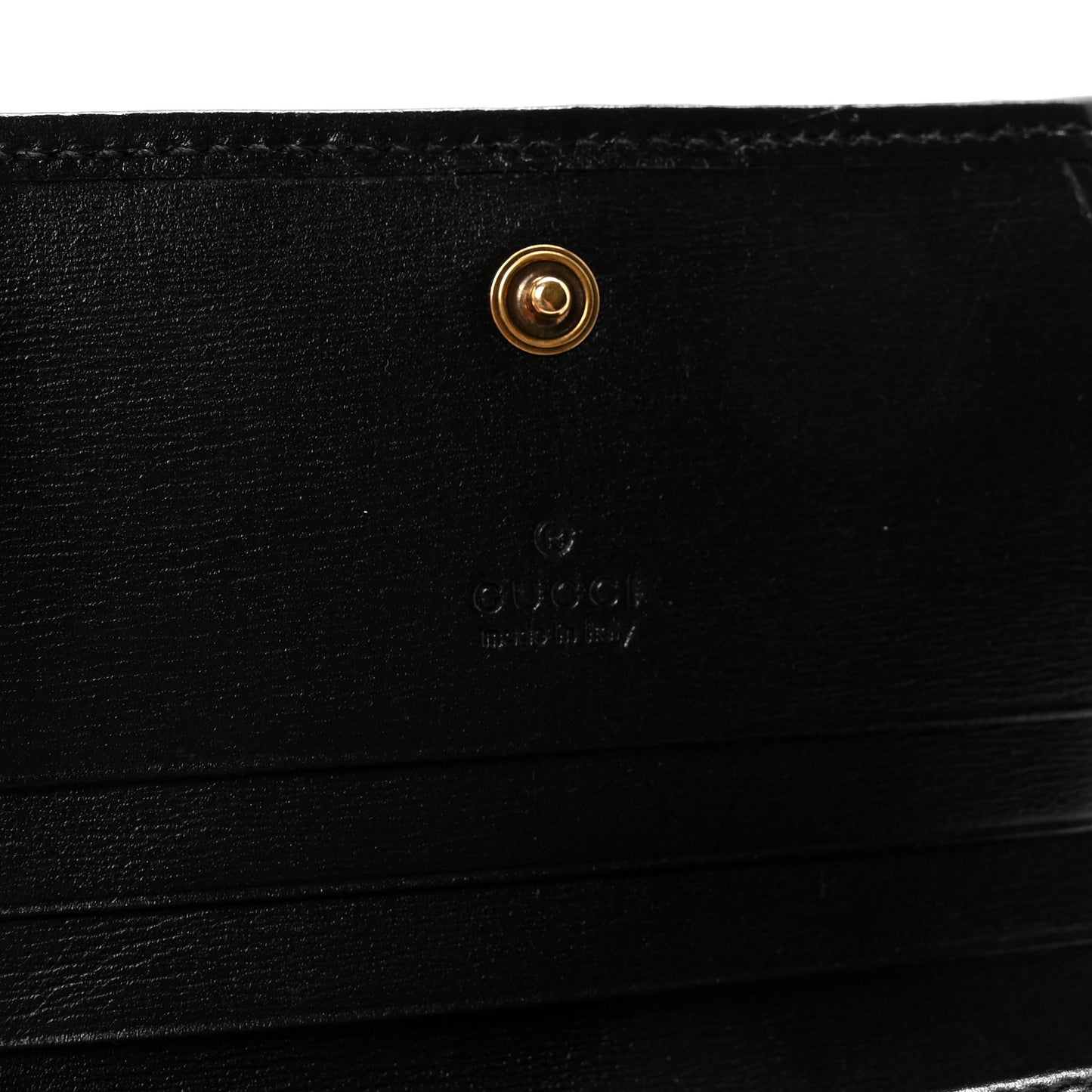 Calfskin Web Trapuntata GG Marmont Card Case Wallet Black