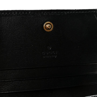 Gucci Calfskin Web Trapuntata GG Marmont Card Case Wallet Black 6 of 8