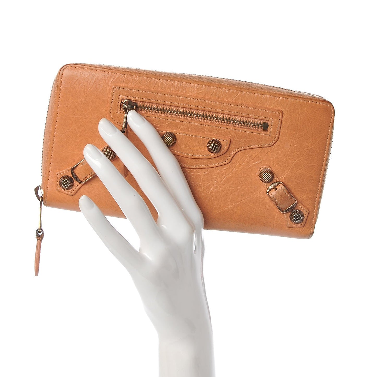 Agneau Giant 12 Rose Gold Hardware Continental Zip Around Wallet Rose Blush