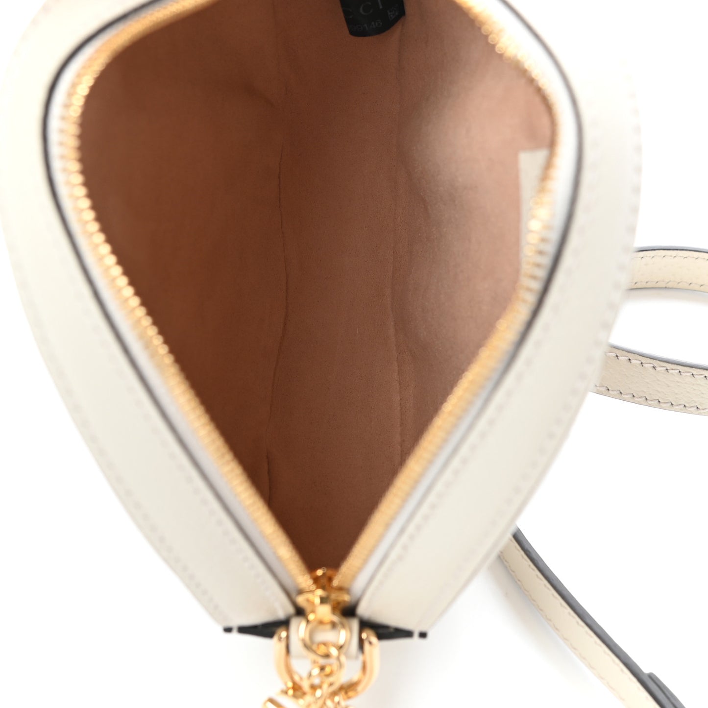 Textured Calfskin Web Mini Ophidia Round Shoulder Bag Mystic White