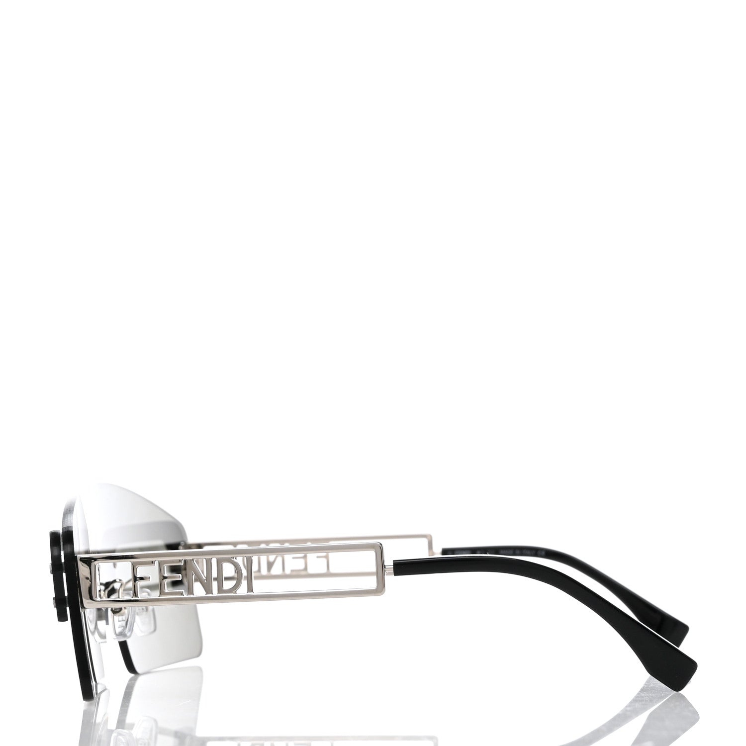 Fendi Metal Acetate The Technicolor FF Shield Sunglasses FE40023U Shiny Palladium Smoke Mirror 3 of 8