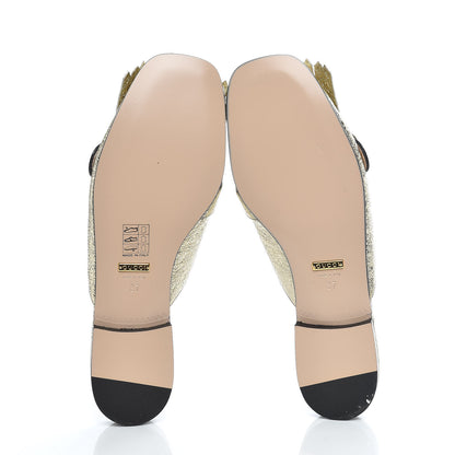 Gucci Galassia Womens GG Marmont Fringe Slippers 37 Platino 5 of 11
