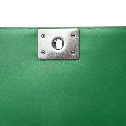 Chanel Metallic Calfskin Quilted Medium Boy Flap Green 16 of 17