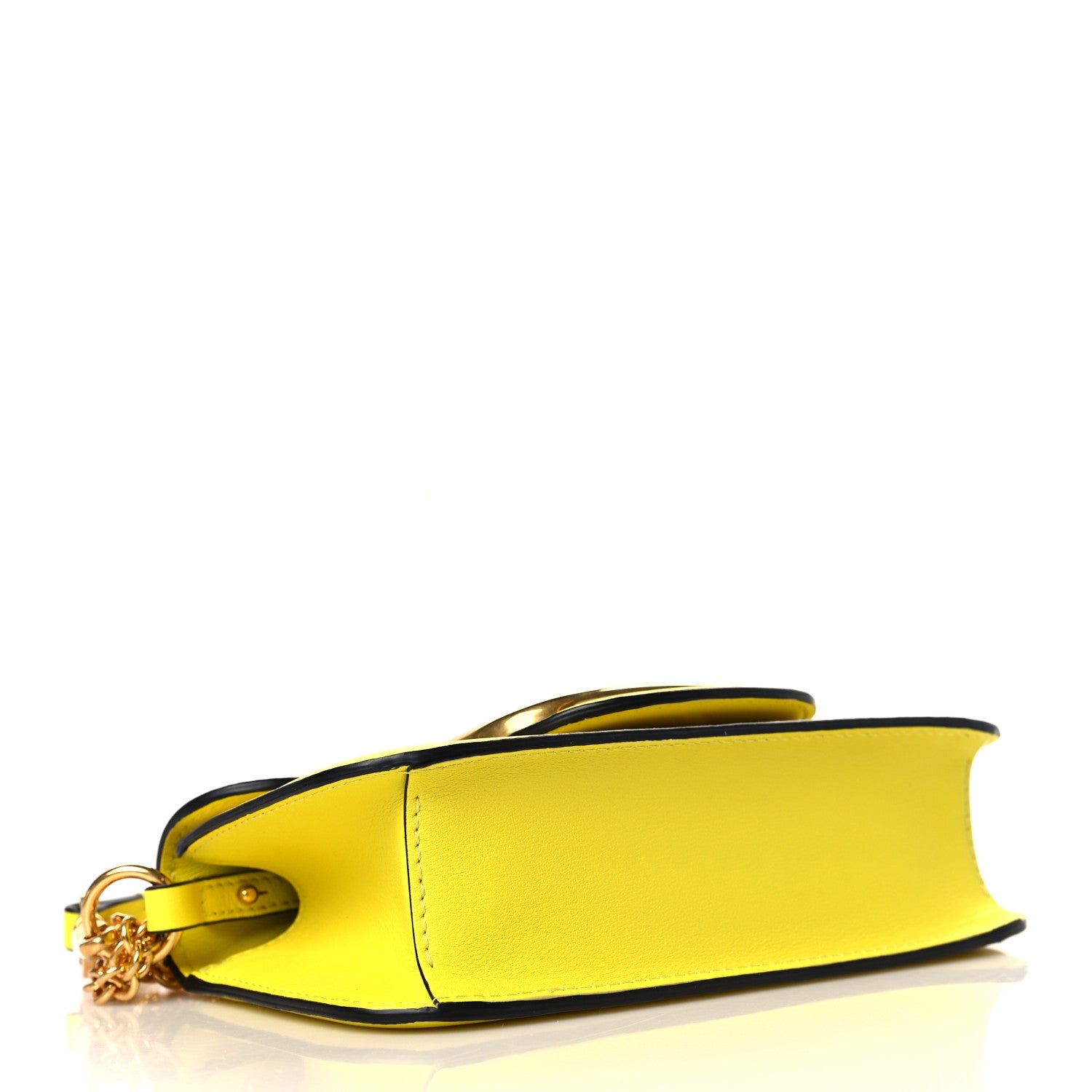 Valentino Garavani Calfskin Vlogo Small Loco Shoulder Bag Shocking Yellow 4 of 9