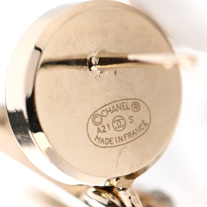 Chanel Metal Crystal CC Dangle Earrings Gold 4 of 4