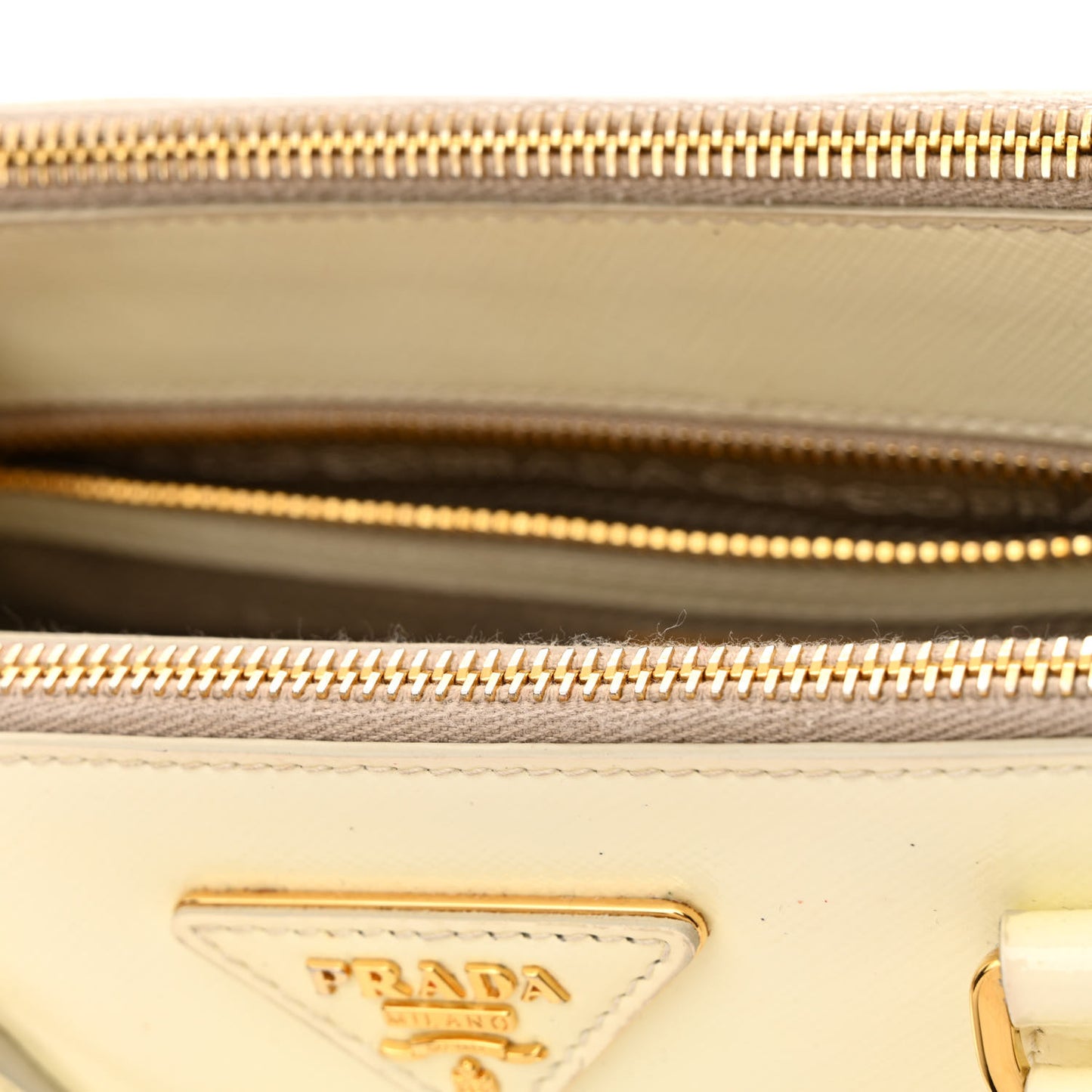 Saffiano Vernice Mini Galleria Double Zip Tote Bianco