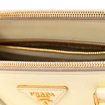 Prada Saffiano Vernice Mini Galleria Double Zip Tote Bianco 12 of 17