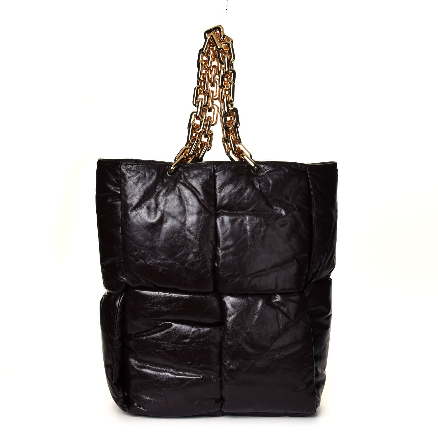 Bottega Veneta Calfskin Maxi Intrecciato Puffy Chain Tote Bag Fondente 1 of 4