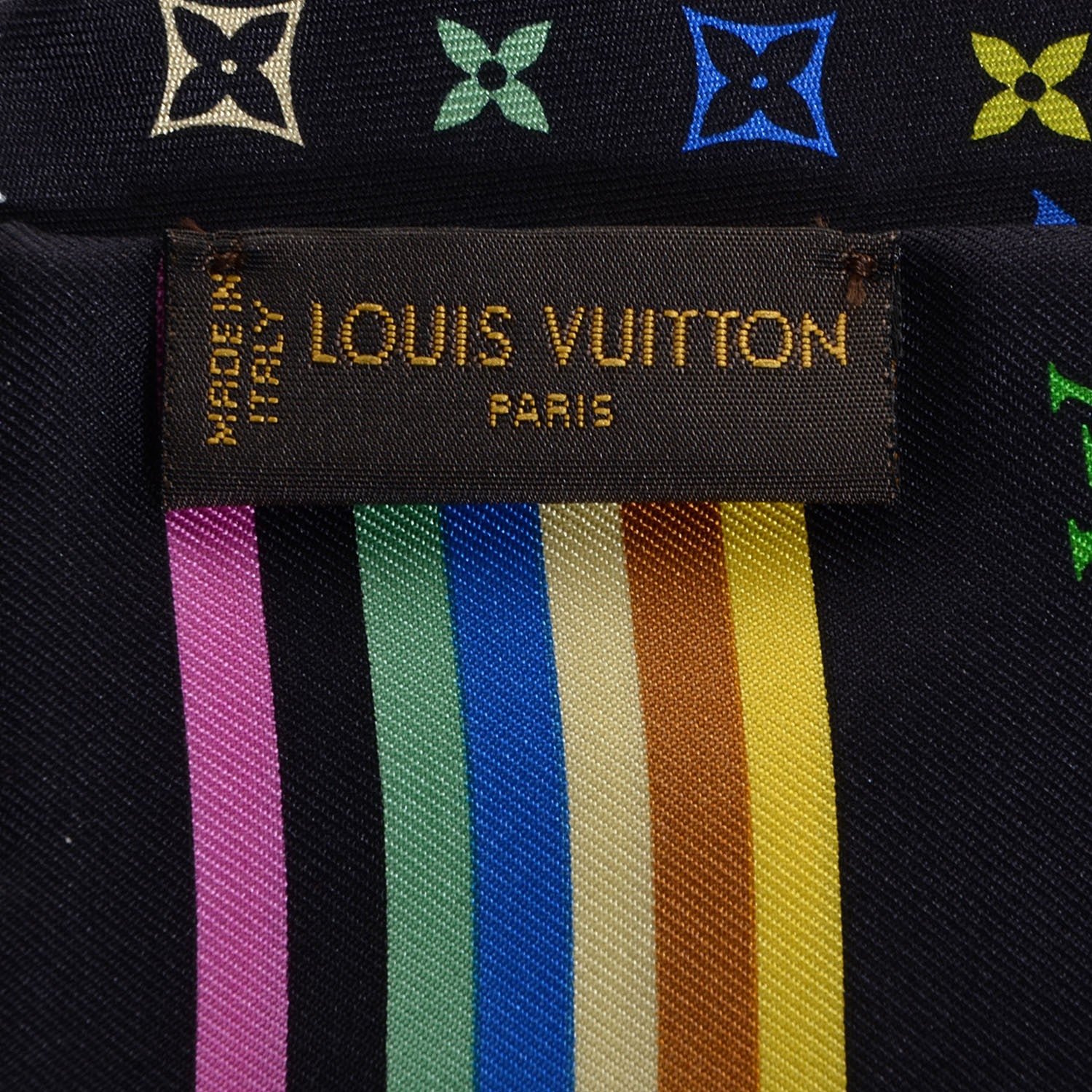 Louis Vuitton Silk Monogram Multicolor Bandeau Black 4 of 5