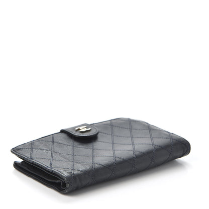 Chanel Lambskin Diamond Stitched French Wallet Black 3 of 9