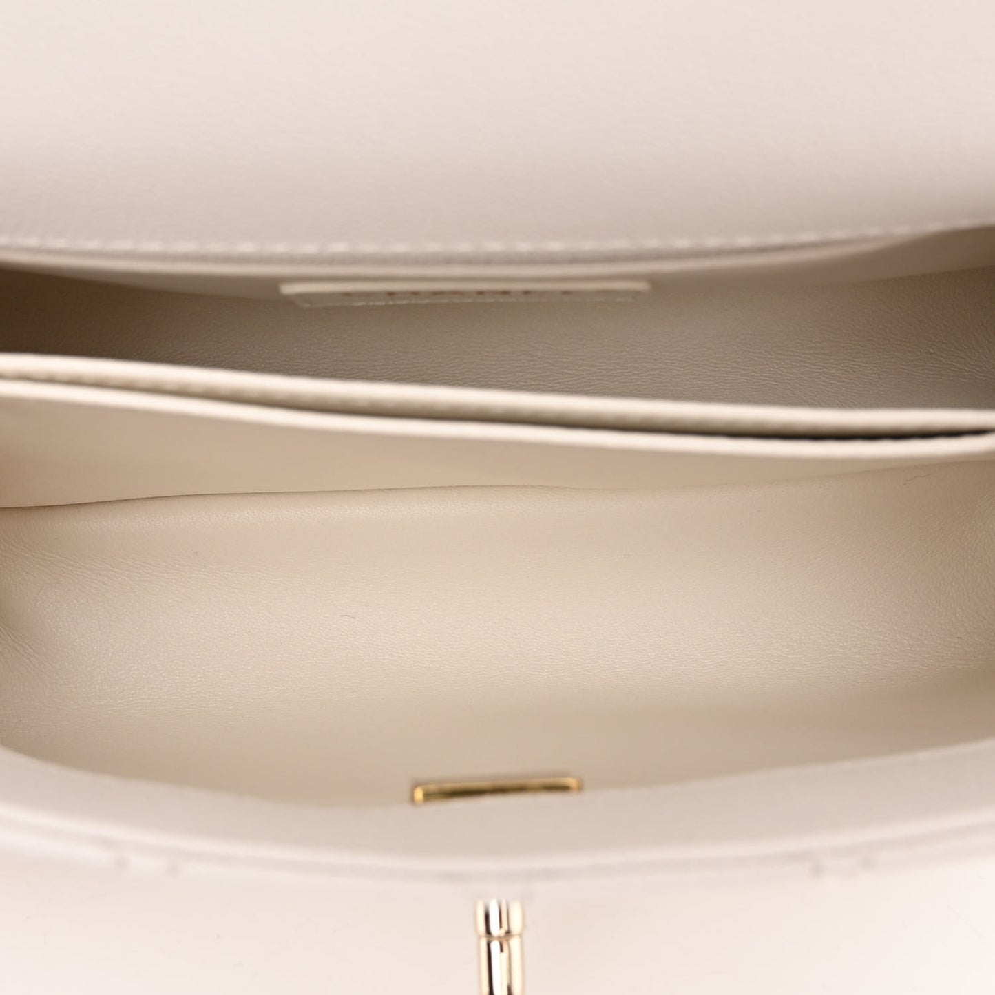 Caviar Quilted Mini Coco Handle Flap White