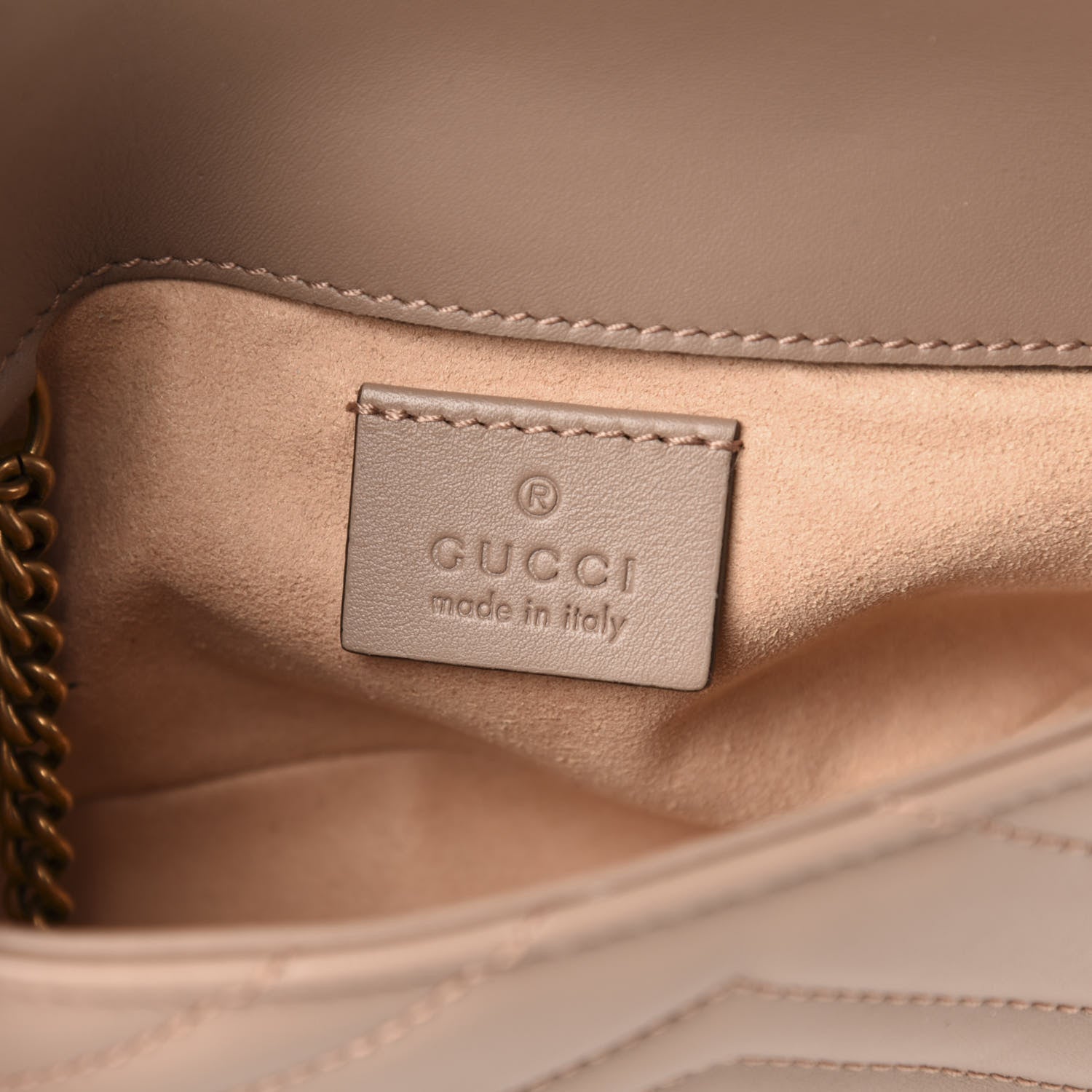 Gucci Calfskin Matelasse Super Mini GG Marmont Shoulder Bag Porcelain Rose 6 of 11