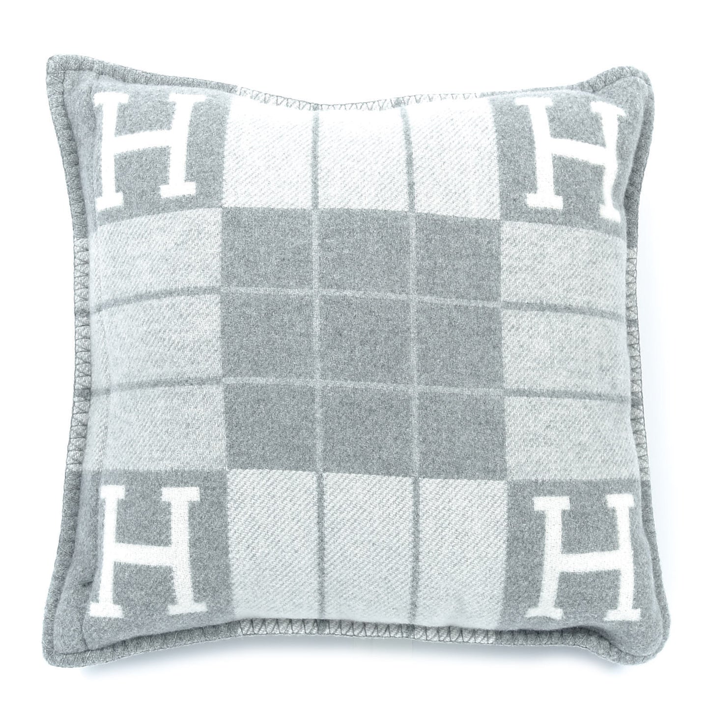Wool Cashmere Avalon III Pillow PM Ecru Gris Clair