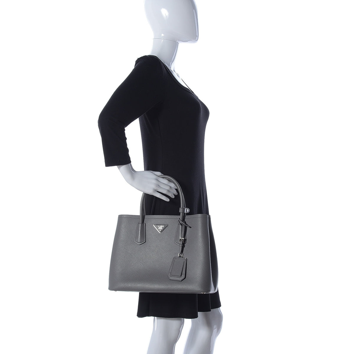 Saffiano Cuir Small Double Bag Marmo