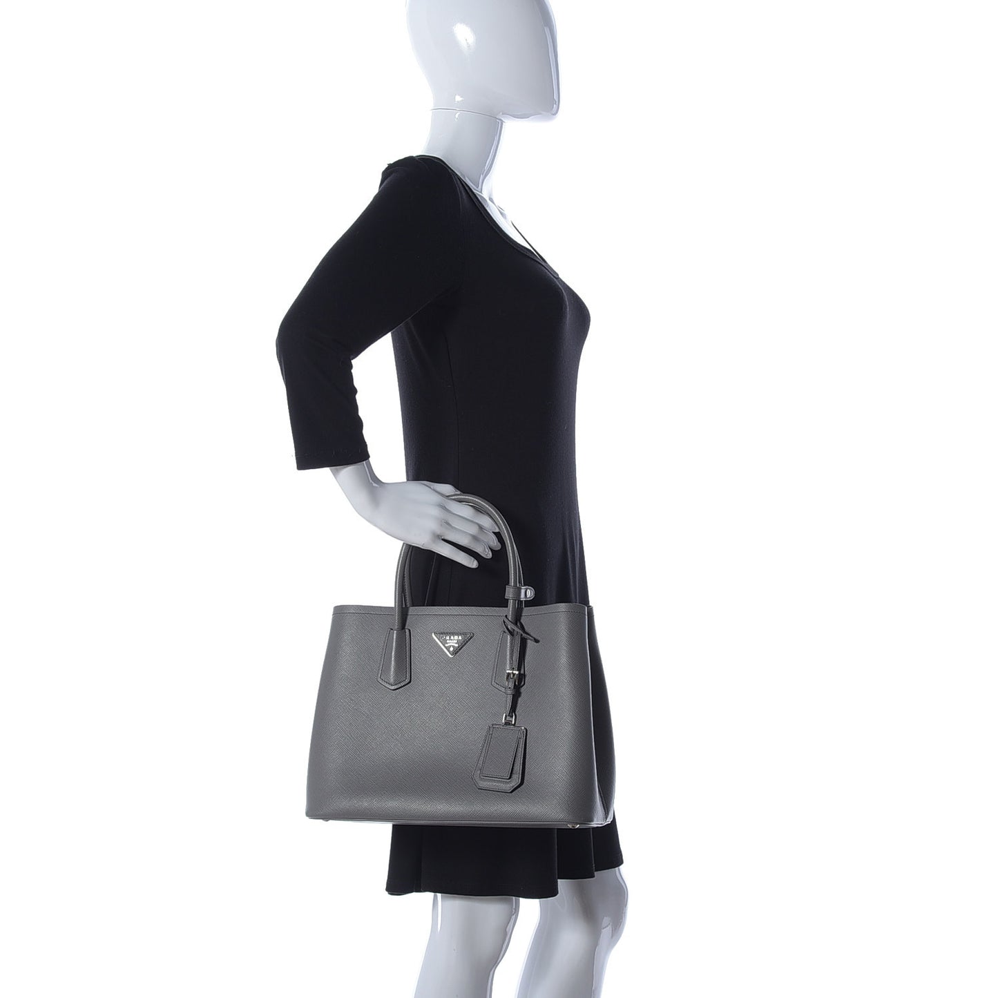 Saffiano Cuir Small Double Bag Marmo