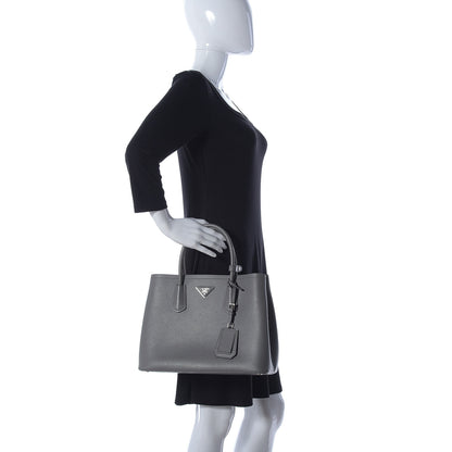 Prada Saffiano Cuir Small Double Bag Marmo 2 of 9