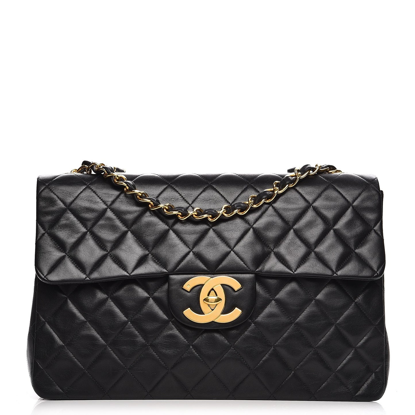Lambskin XL Jumbo Flap Black
