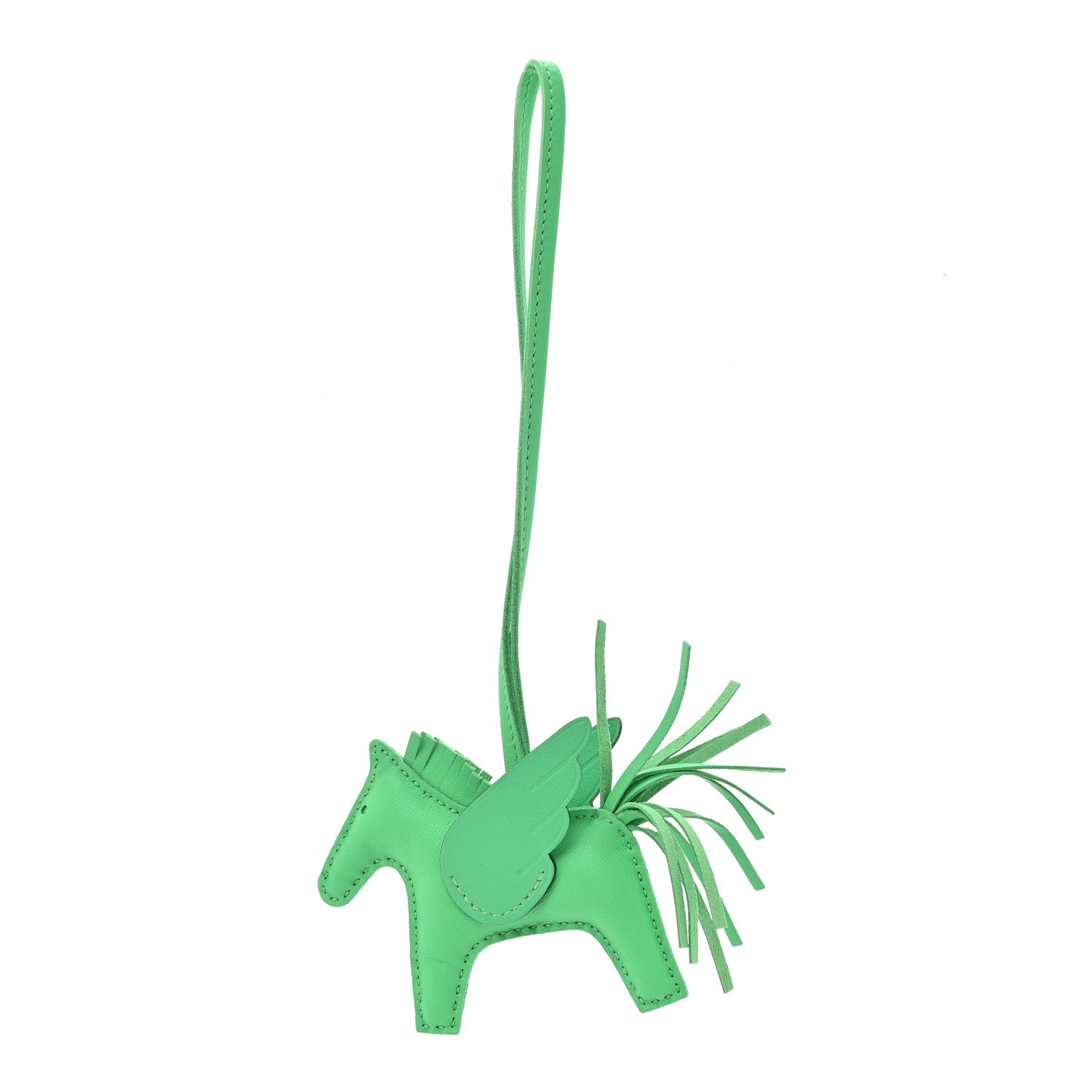 Hermes Milo Lambskin Grigri Rodeo Pegase Horse Bag Charm PM Vert Comics 1 of 4
