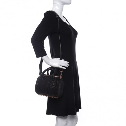 Alexander Wang Pebbled Lambskin Mini Rockie Black Rose Gold Hardware 2 of 8