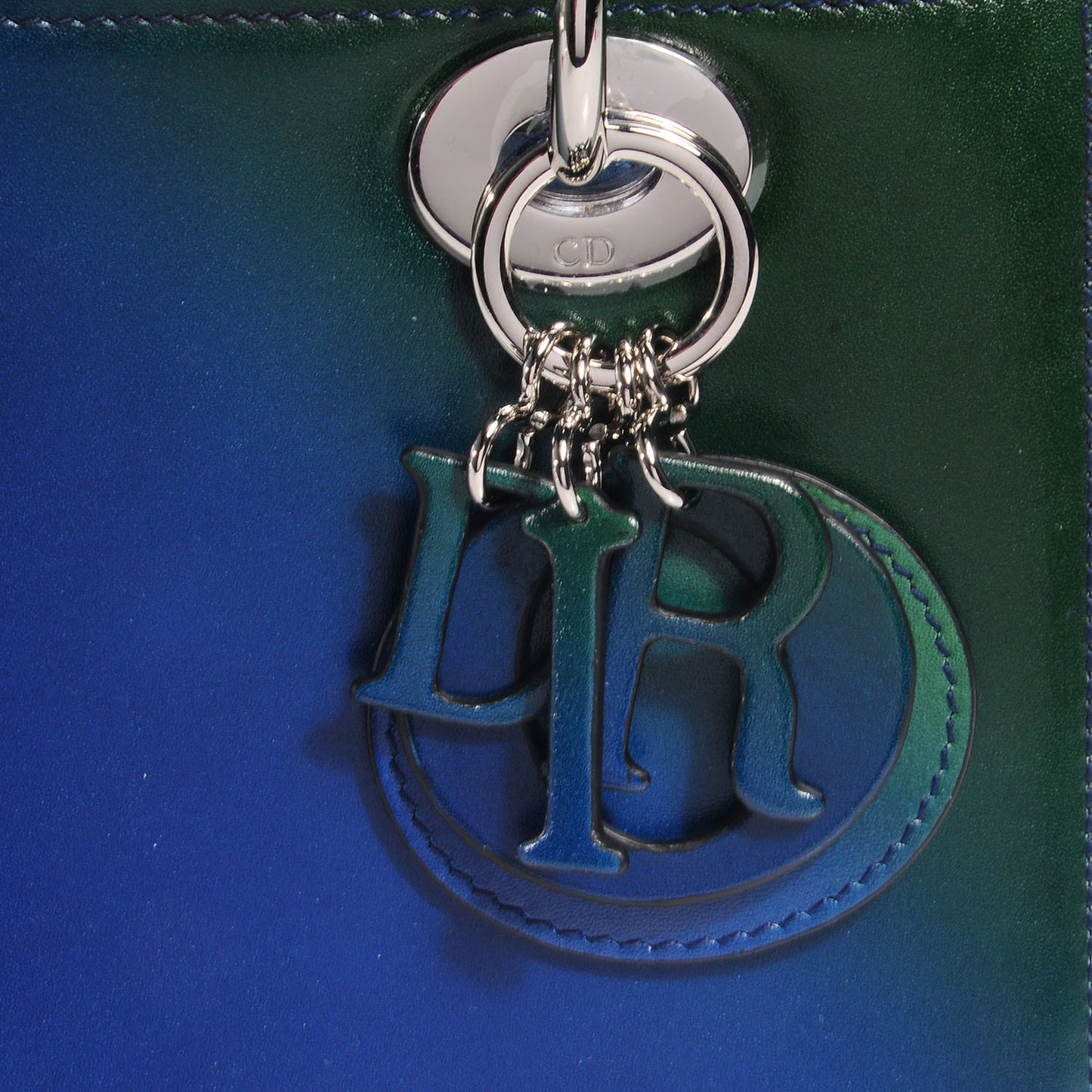 Box Calfskin Gradient Medium Lady Dior Purple Blue Green
