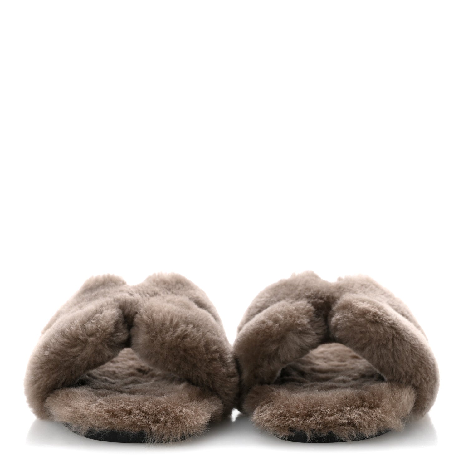 Hermes Woolskin Oran Sandals 40 Etoupe 3 of 8