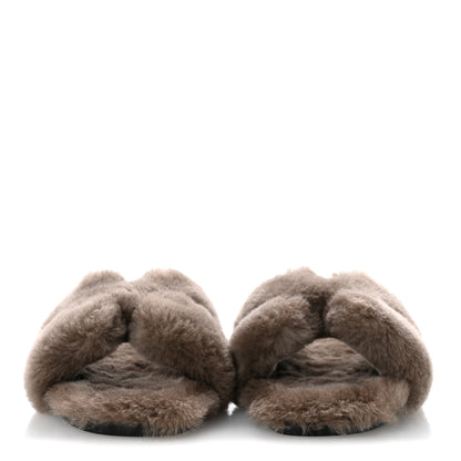 Hermes Woolskin Oran Sandals 40 Etoupe 3 of 8