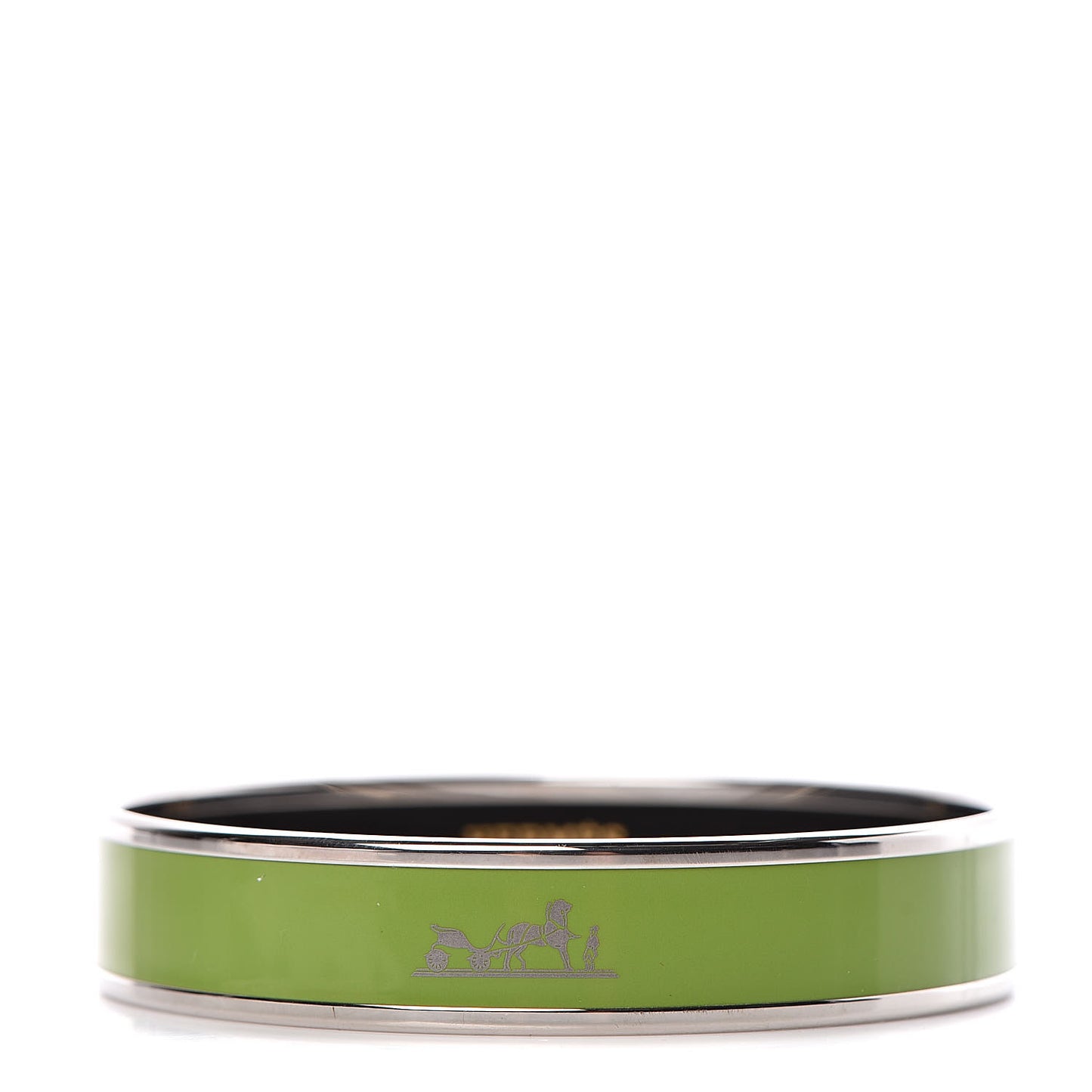 Enamel Printed Medium Caleche Bracelet 62 Vert Anis