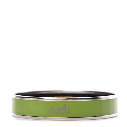 Hermes Enamel Printed Medium Caleche Bracelet 62 Vert Anis 1 of 5