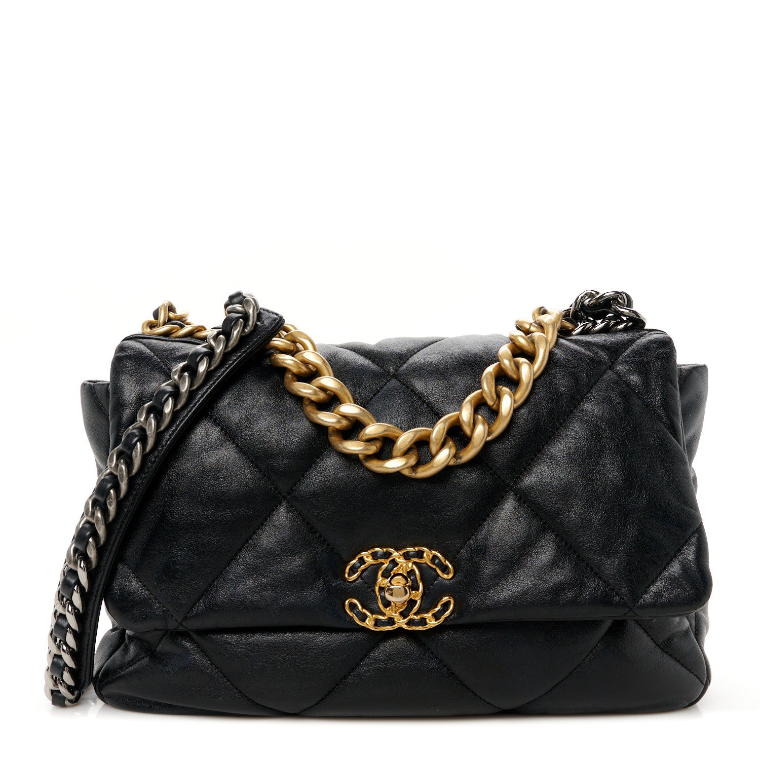 Chanel Lambskin Quilted Large Chanel 19 Flap Black 1 of 10