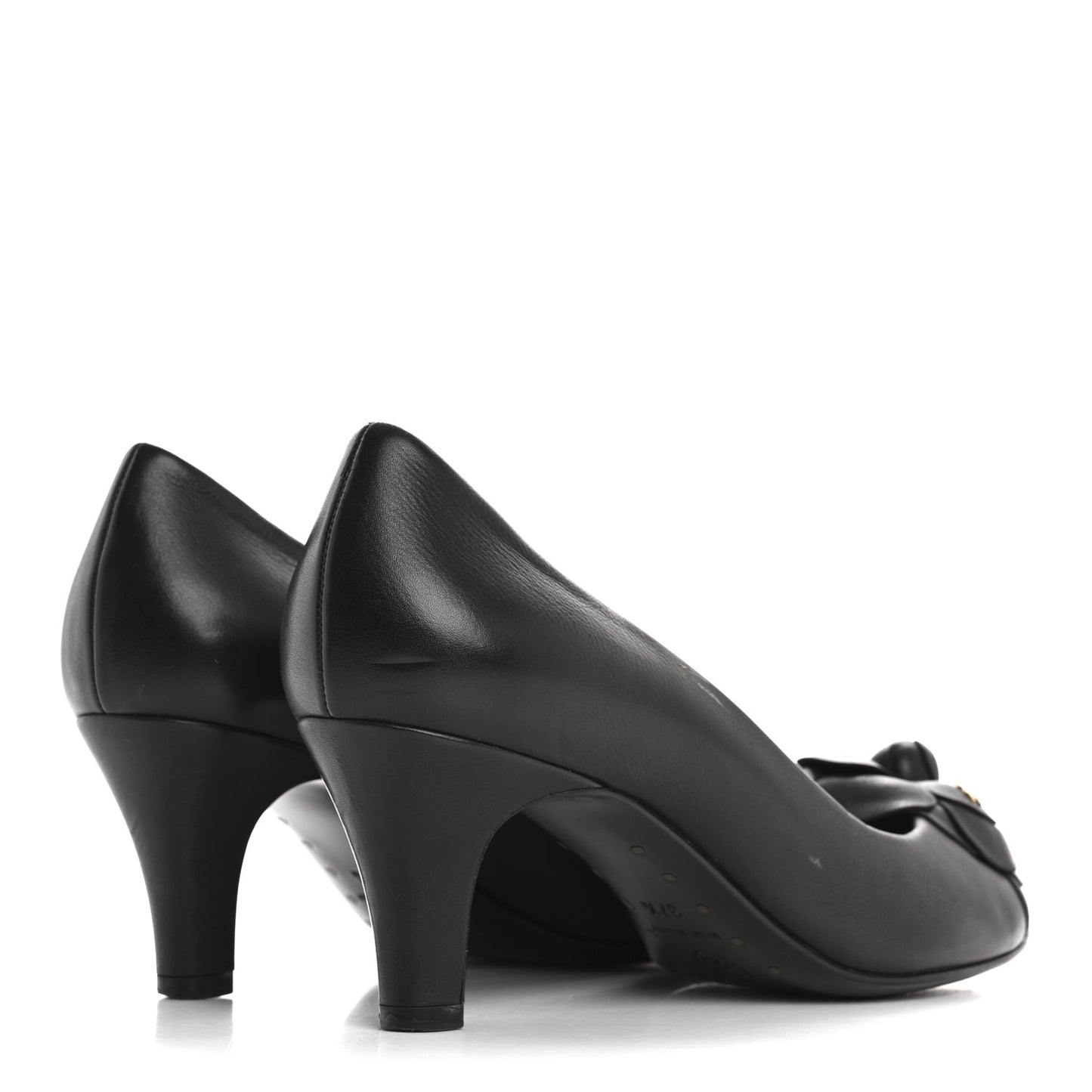 Lambskin Camellia Pumps 37.5 Black